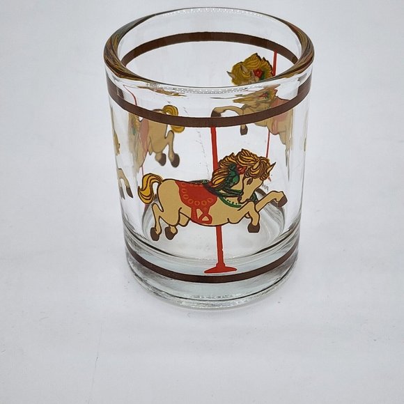 Vintage Pokee Votive Candle Holder Carousel Horses - Picture 2 of 5